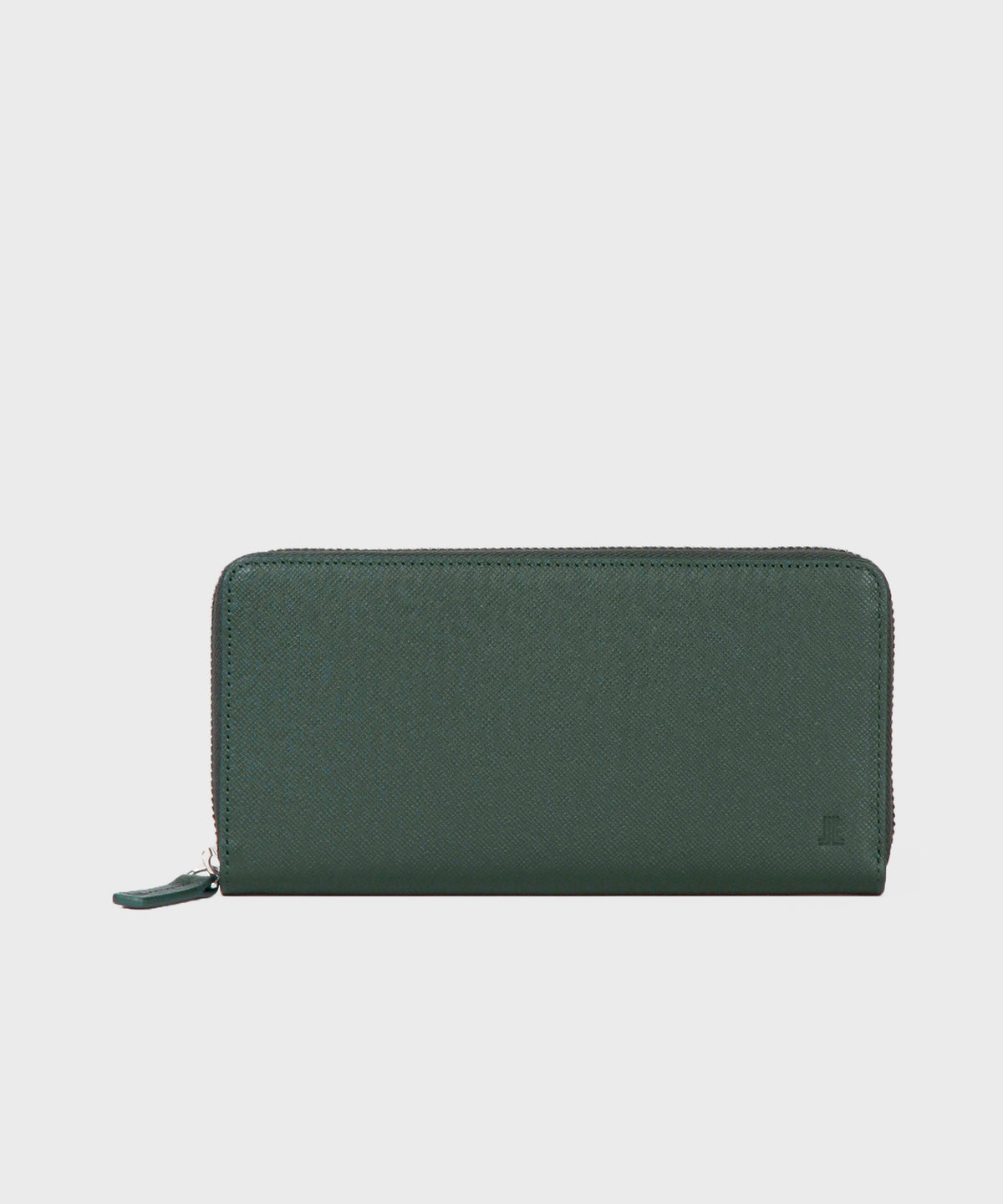 EMBOSSED LEATHER ROUND ZIP