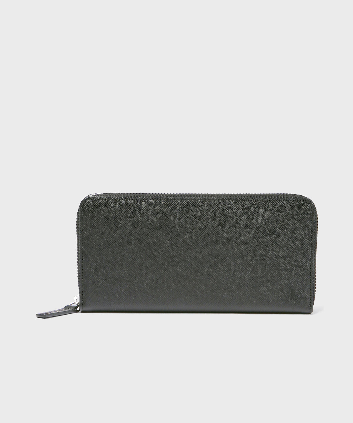 EMBOSSED LEATHER ROUND ZIP