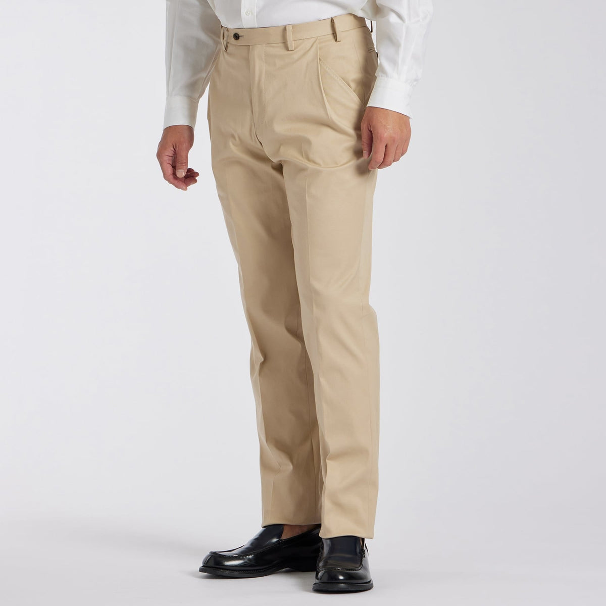 STRETCH COTTON GABARDINE 1PLEATS TAPERD SLACKS[ストレッチコットンギャバジン 1プリーツ テーパードスラックス]