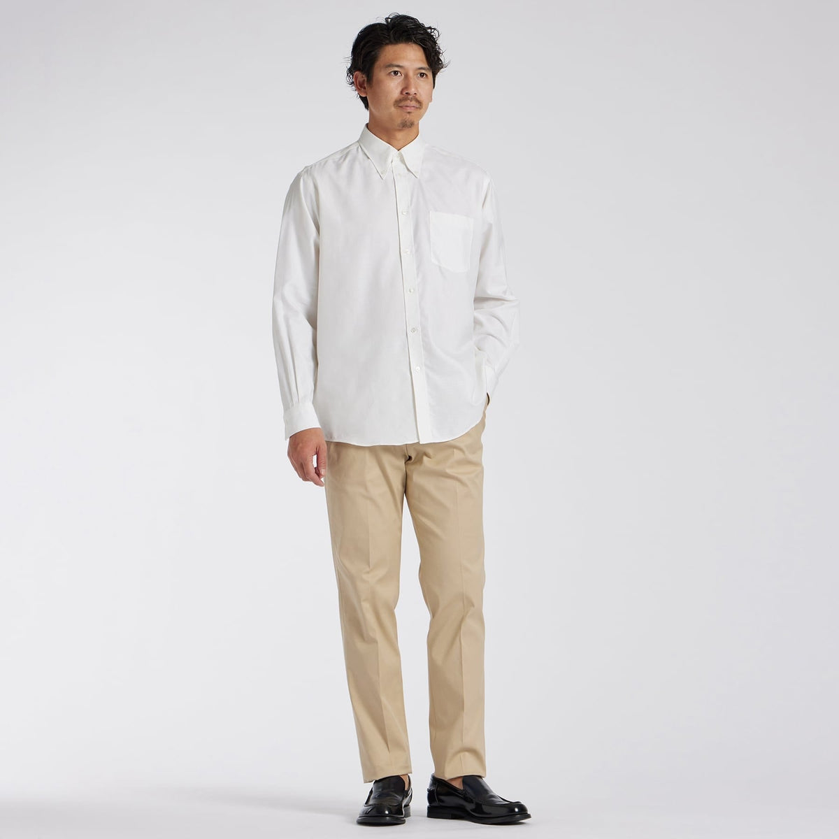 STRETCH COTTON GABARDINE 1PLEATS TAPERD SLACKS[ストレッチコットンギャバジン 1プリーツ テーパードスラックス]