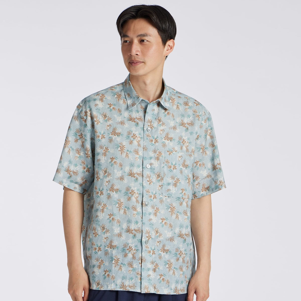 PALM TREE PRINT LINEN OVERSIZED  SHIRT[パームツリープリント リネン オーバーサイズシャツ]