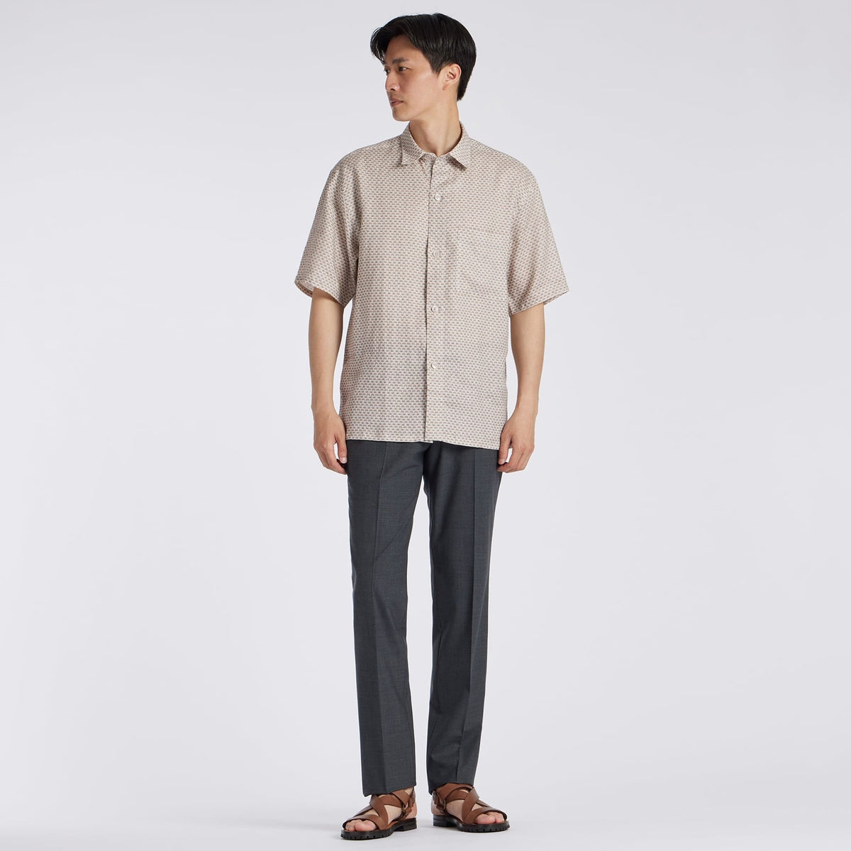 PALM TREE PRINT LINEN OVERSIZED  SHIRT[パームツリープリント リネン オーバーサイズシャツ]