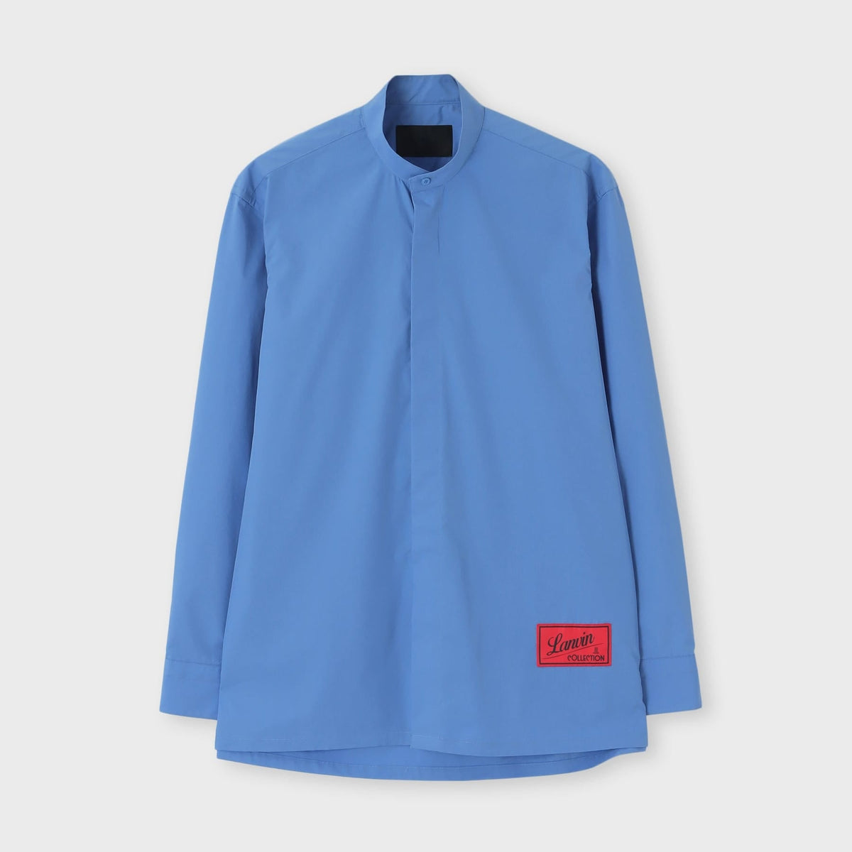 PLANE COLOR BAND COLLAR SHIRT