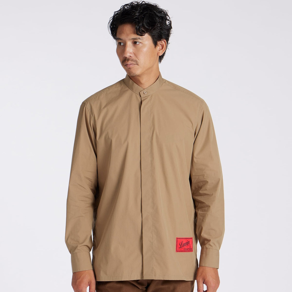 PLANE COLOR BAND COLLAR SHIRT [プレーン・バンドカラーシャツ]