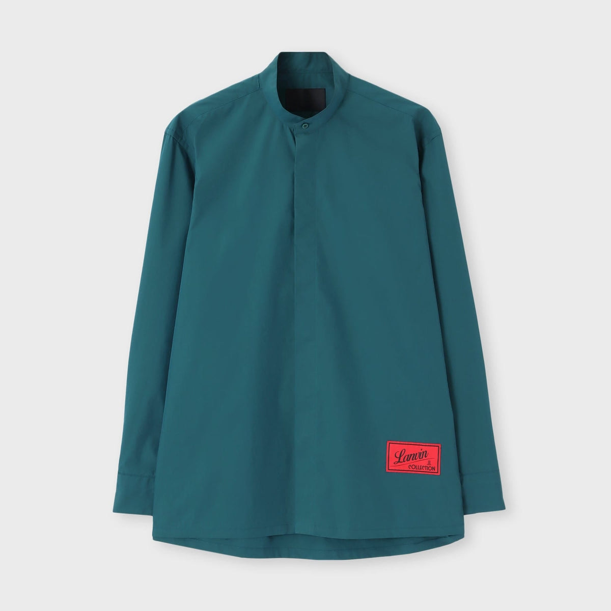 PLANE COLOR BAND COLLAR SHIRT