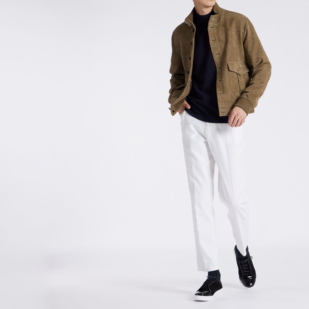 EMMETI レザーベスト カーキスエード（春の色を装う、「EMMETI  