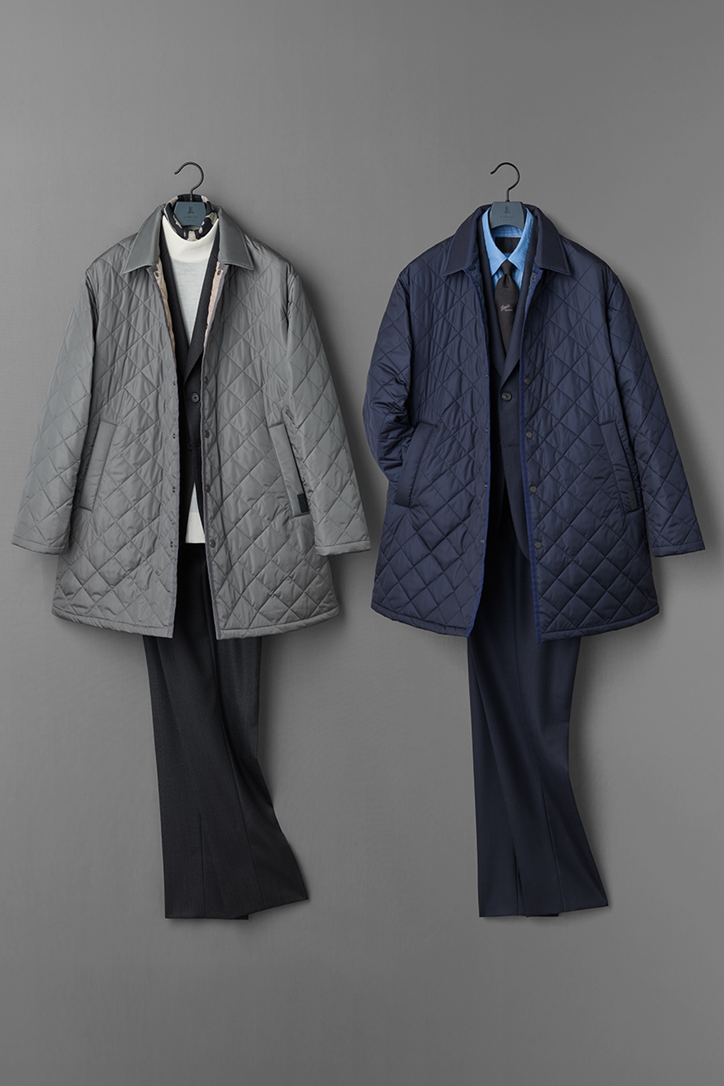 ナイロンキルティングコート