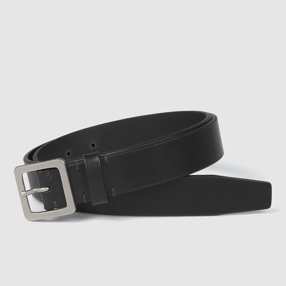 【WYM LIDNM】OILED LEATHER NARROW BELT  黒