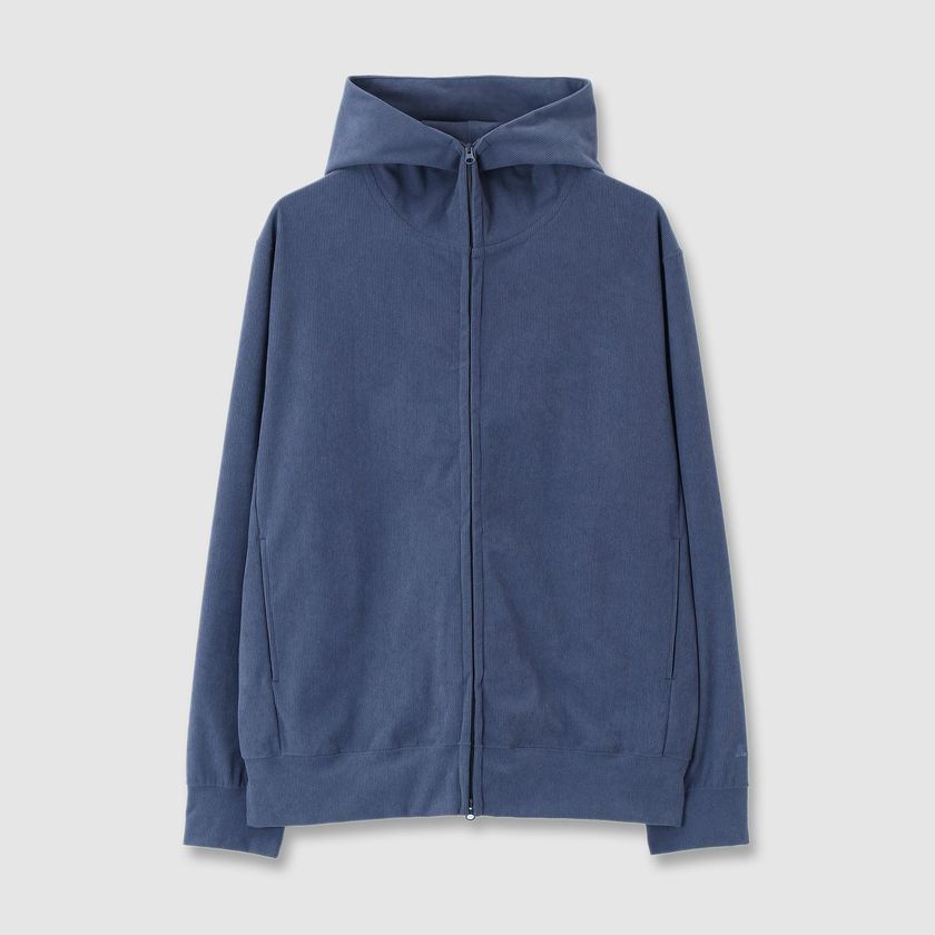 TRICOT CORDUROY ZIP UP 　HOODIE