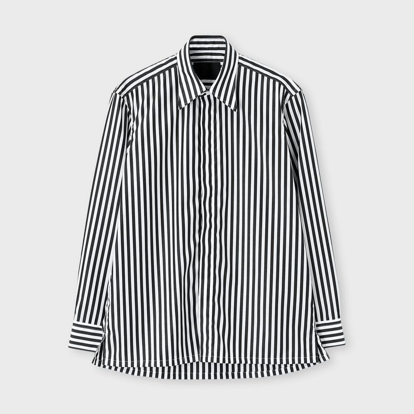 BLOCK STRIPE FLY FRONT 　SHIRT