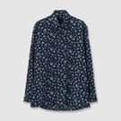 FLOWER PRINT CORDUROY FLY FRONT SHIRT