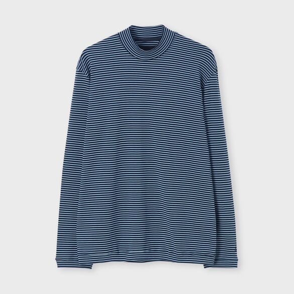 ALTERNATE BORDER SEMI-MOCK  LONG SLEEVE TEE [オルタナティブボーダー セミモックネック]