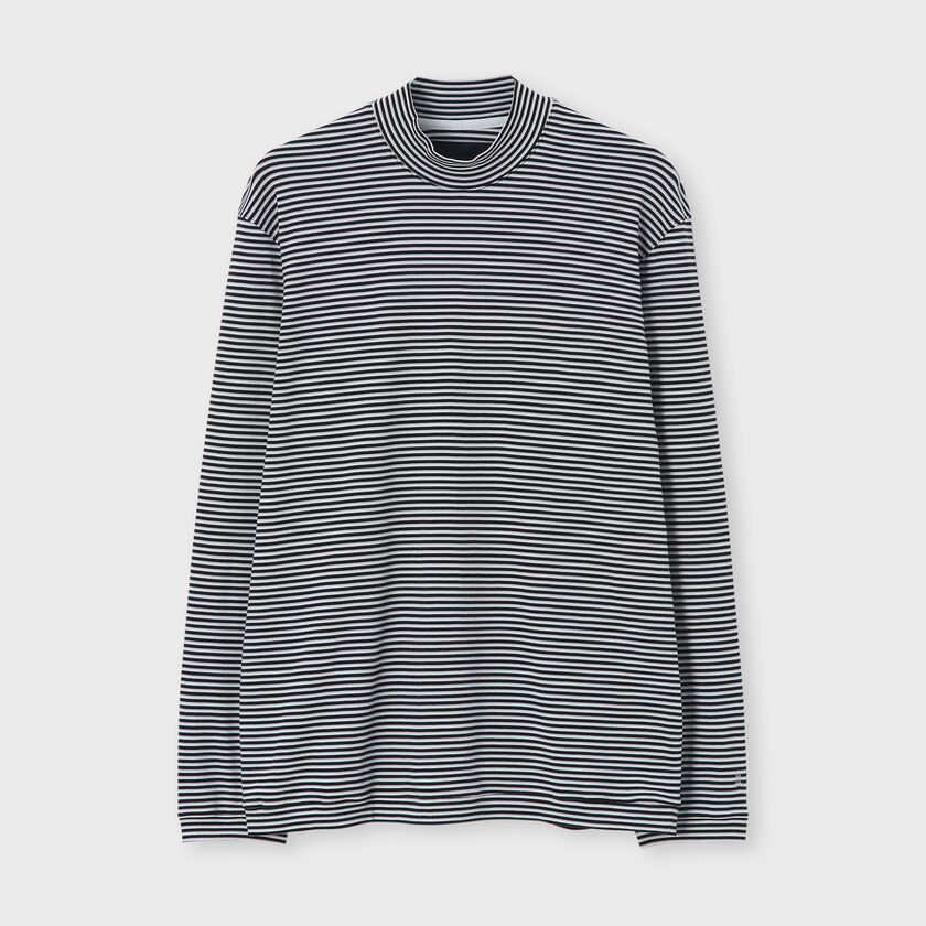 ALTERNATE BORDER SEMI-MOCK  LONG SLEEVE TEE [オルタナティブボーダー セミモックネック]