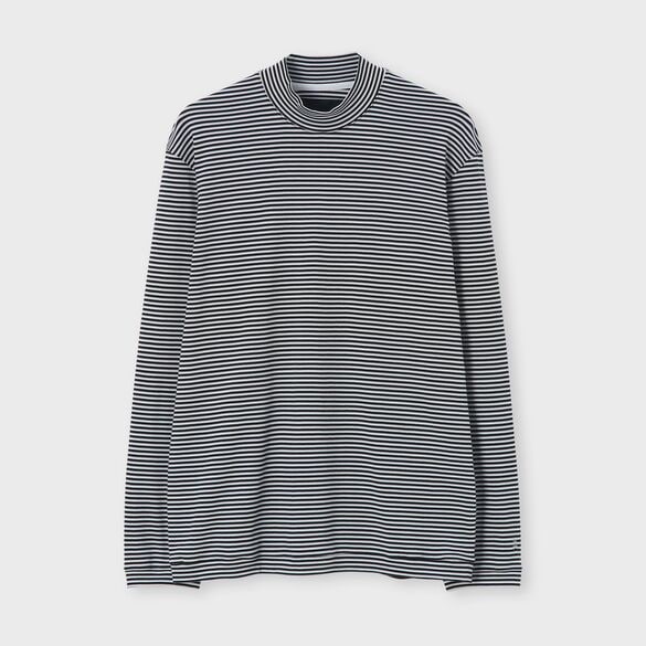 ALTERNATE BORDER SEMI-MOCK  LONG SLEEVE TEE [オルタナティブボーダー セミモックネック]