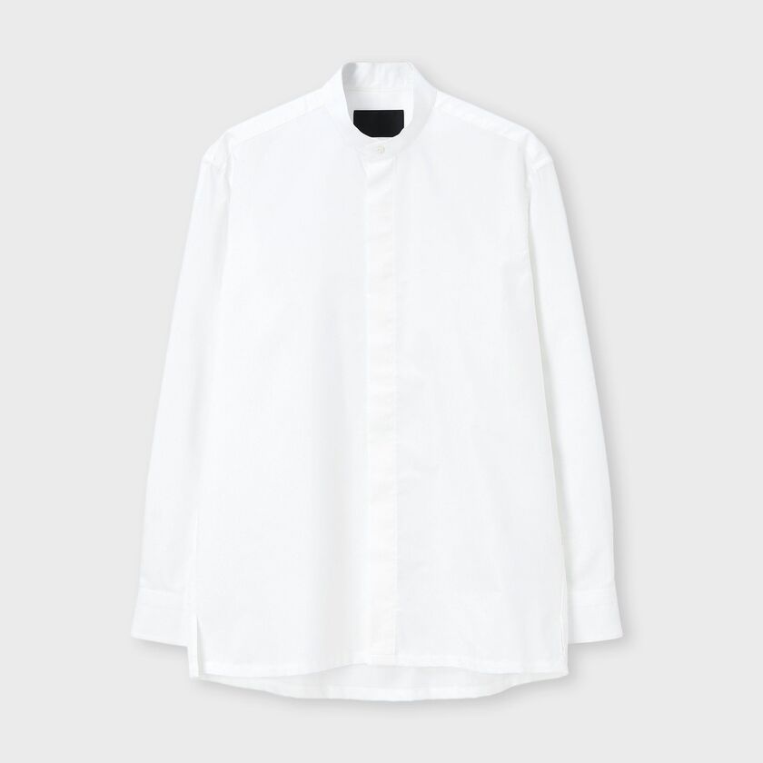 PIN OXFORD BAND COLLAR L/S 　SHIRT