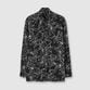 MONOTONE FLOWER PRINT FLY FRONT SHIRT