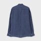 BANKER STRIPE LINEN BAND COLLAR L/S SHIRT