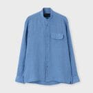 PROVENCE COLOUR LINEN BAND COLLAR L/S SHIRT