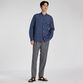 BANKER STRIPE LINEN BAND COLLAR L/S SHIRT