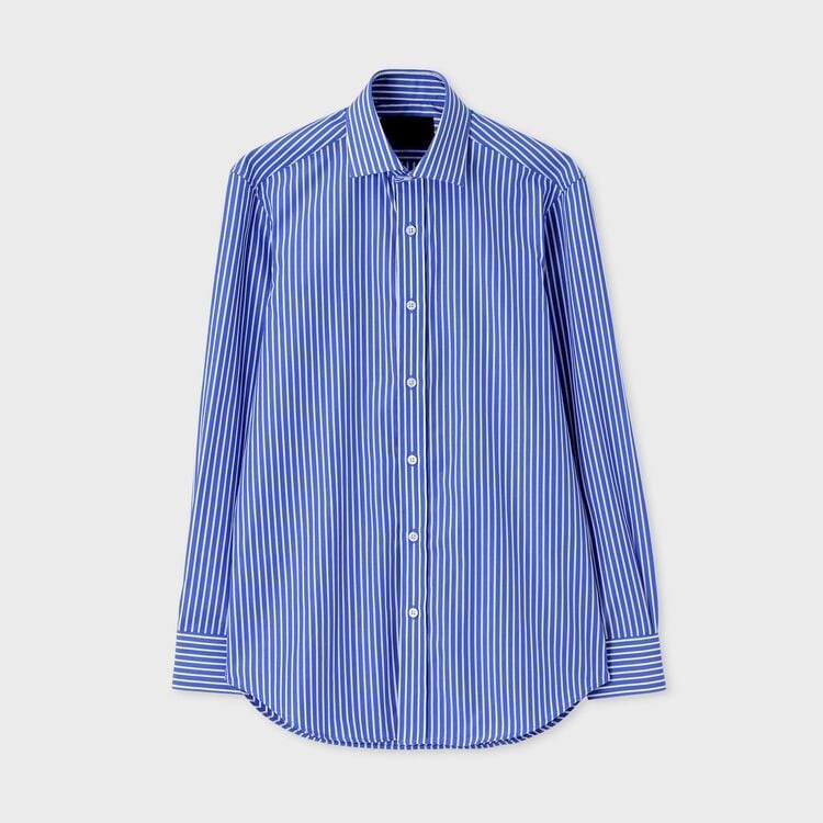代引き手数料無料 STRIPE WINSOR COLLAR SHIRT [ストライプ ウィンザーカラー トップス