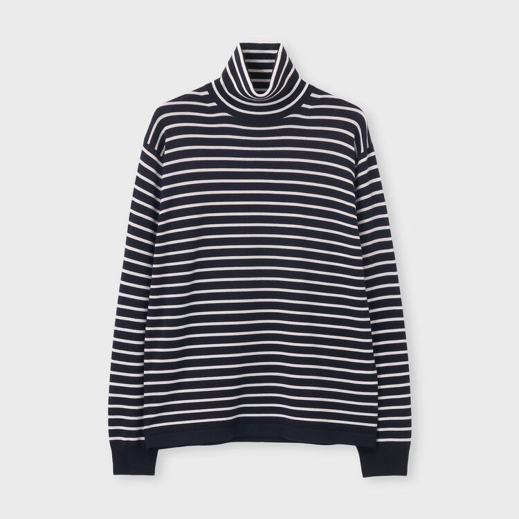 EFMW BORDER TURTLE NECK KNIT [ EFMW ボーダータートルネック