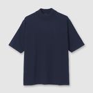 GIZA COTTON MOCK NECK KNIT TEE