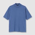 GIZA COTTON MOCK NECK KNIT TEE