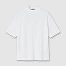 GIZA COTTON MOCK NECK KNIT TEE
