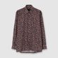 FLOWER PRINT FLY FRONT SHIRT