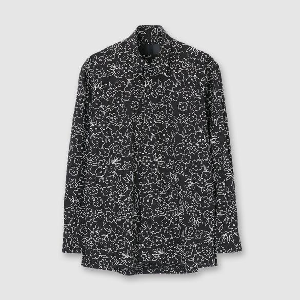 "BOTANICAL" PRINTED FLY FRONT SHIRT