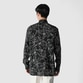 MONOTONE FLOWER PRINT FLY FRONT SHIRT