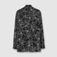MONOTONE FLOWER PRINT FLY FRONT SHIRT