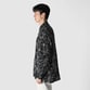 MONOTONE FLOWER PRINT FLY FRONT SHIRT
