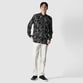 MONOTONE FLOWER PRINT FLY FRONT SHIRT