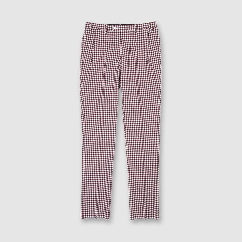 WOOL SUCKER GINGHAM CHECK SLACKS
