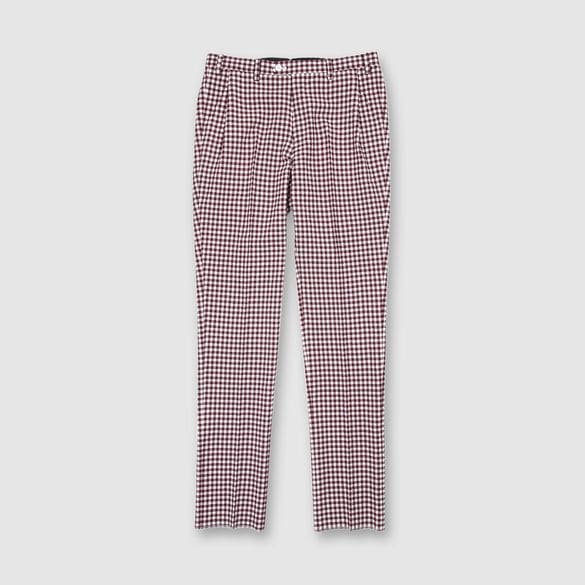 WOOL SUCKER GINGHAM CHECK SLACKS