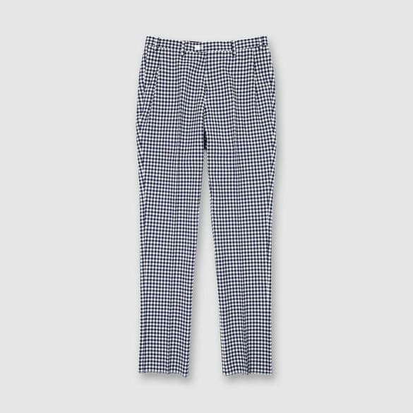 WOOL SUCKER GINGHAM CHECK SLACKS