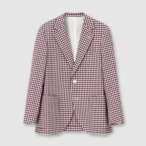 WOOL SUCKER GINGHAM CHECK JACKET