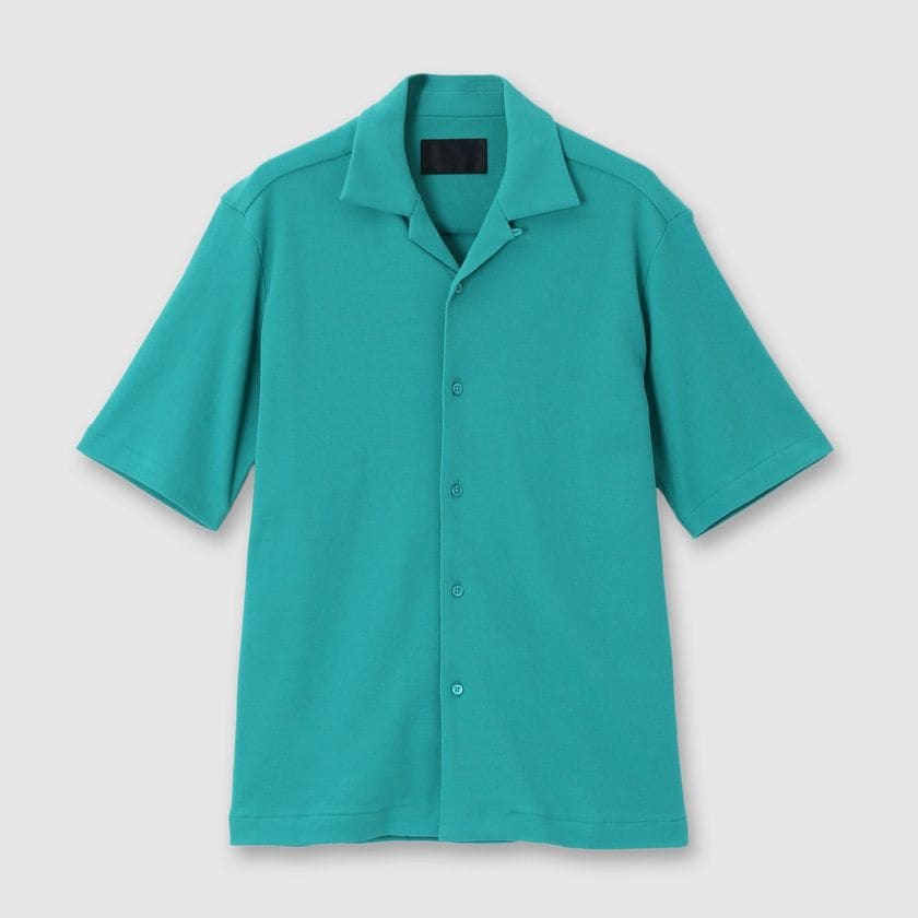 HIGH-TWIST JERSEY OPEN NECK SHIRT