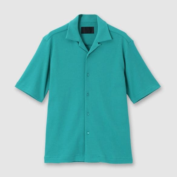 HIGH-TWIST JERSEY OPEN NECK SHIRT