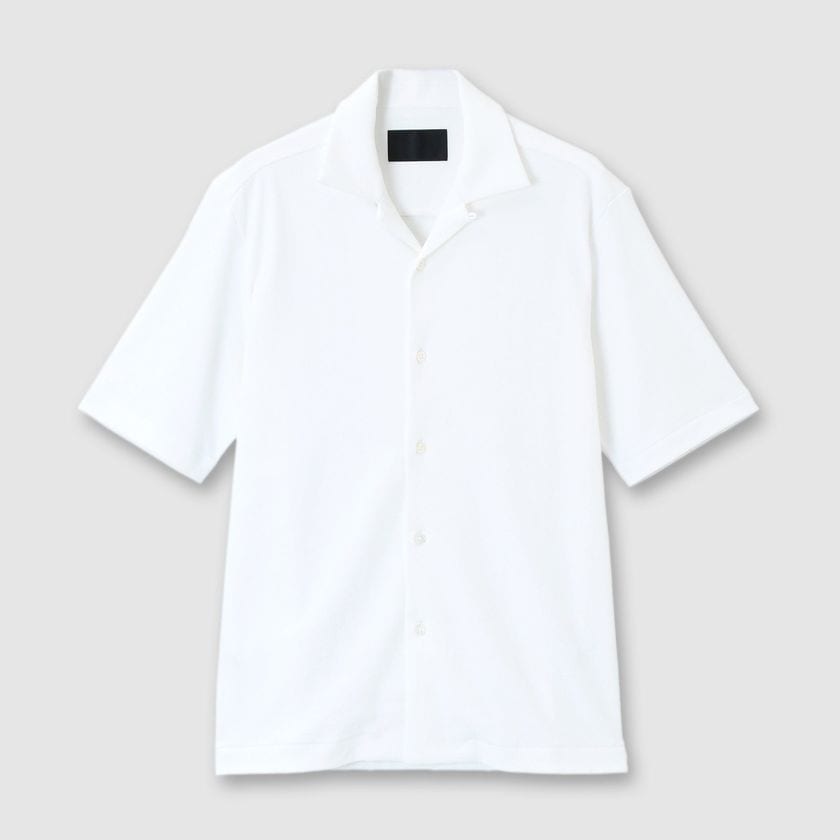 HIGH-TWIST JERSEY OPEN NECK SHIRT