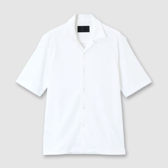 HIGH-TWIST JERSEY OPEN NECK SHIRT