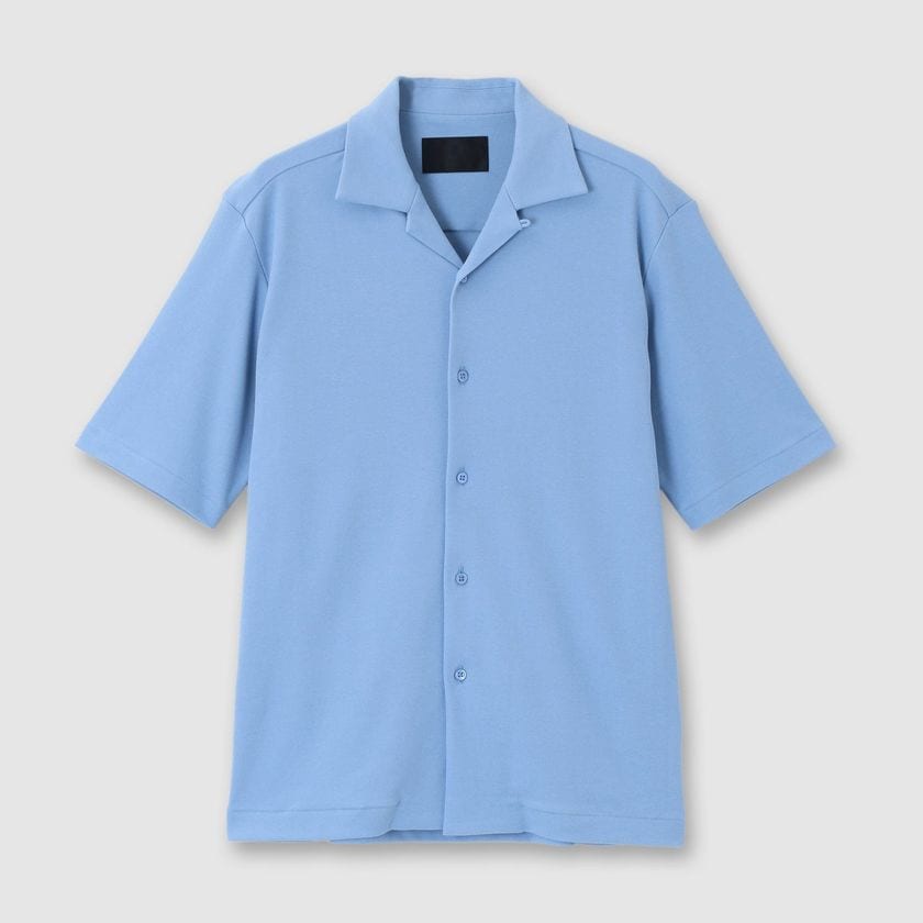 HIGH-TWIST JERSEY OPEN NECK SHIRT