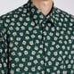 FLOWER PRINT FLY FRONT SHIRT