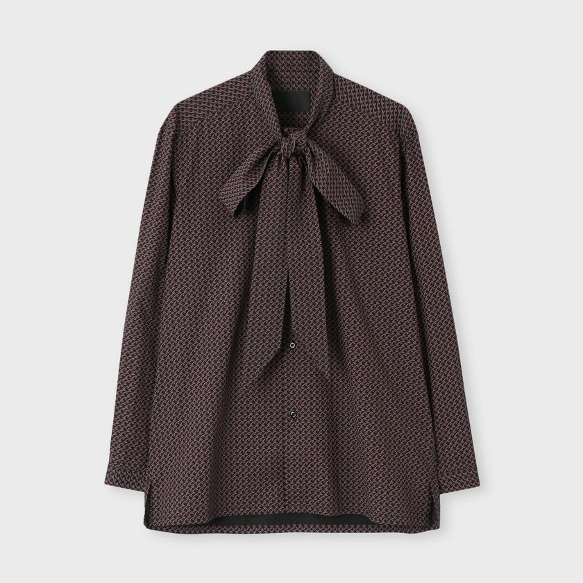 GEOMETRIC PRINT BRIAN BOW 　BLOUSE