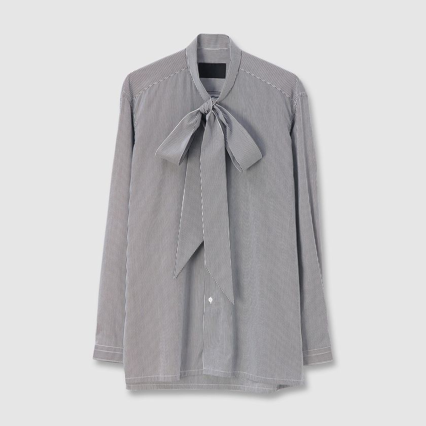 LONDON STRIPE BRIAN BOW 　BLOUSE