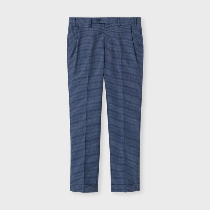 WOOL SILK GUN CLUB CHECK TAPERED  SLACKS [ウールシルク ガンクラブパンツ]