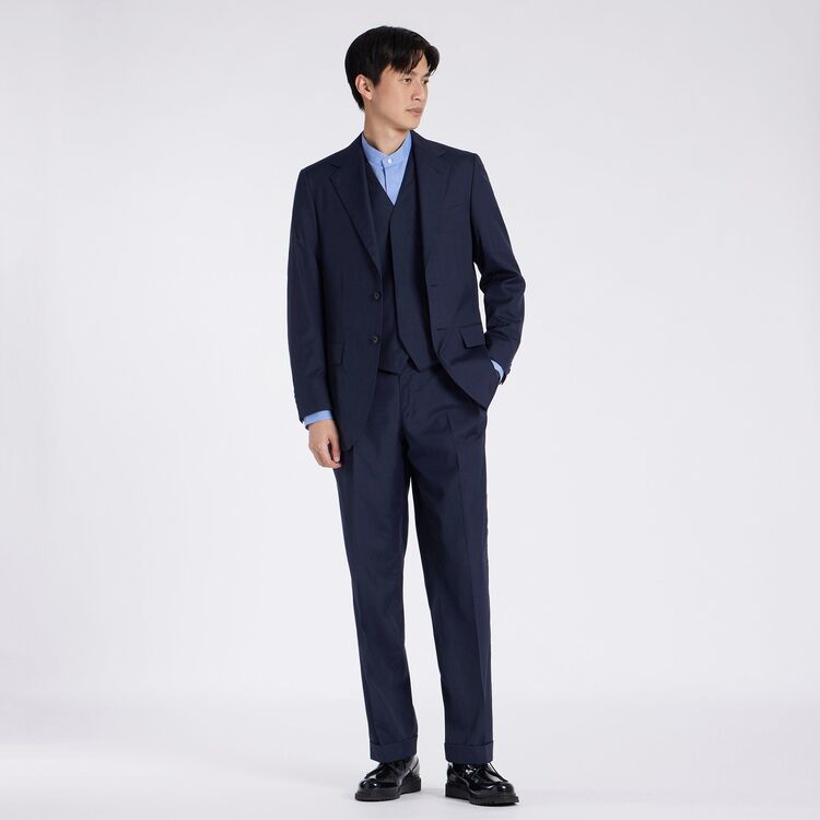 WOOL SILK STRAIGHT SLACKS [ウールシルク ストレートパンツ]｜ランバンコレクション(メンズ)公式オンラインショップ