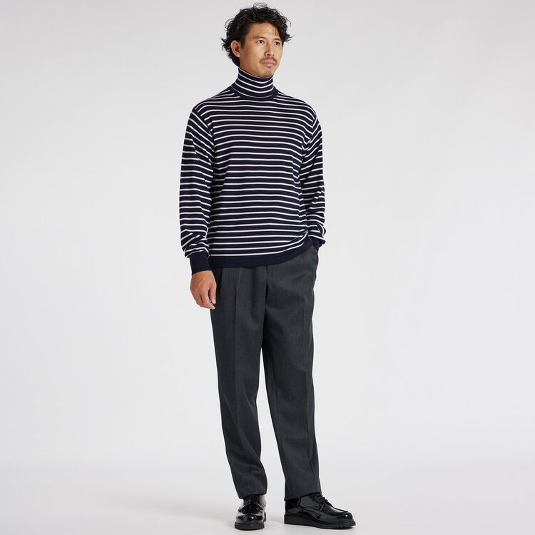 EFMW BORDER TURTLE NECK KNIT [ EFMW ボーダータートルネック