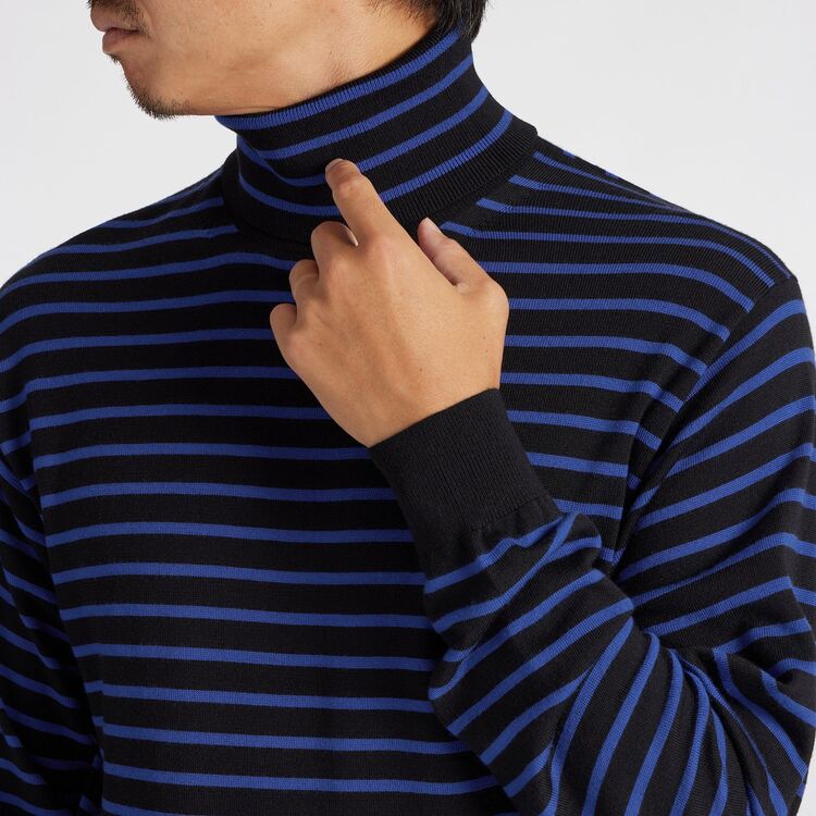 EFMW BORDER TURTLE NECK KNIT [ EFMW ボーダータートルネック
